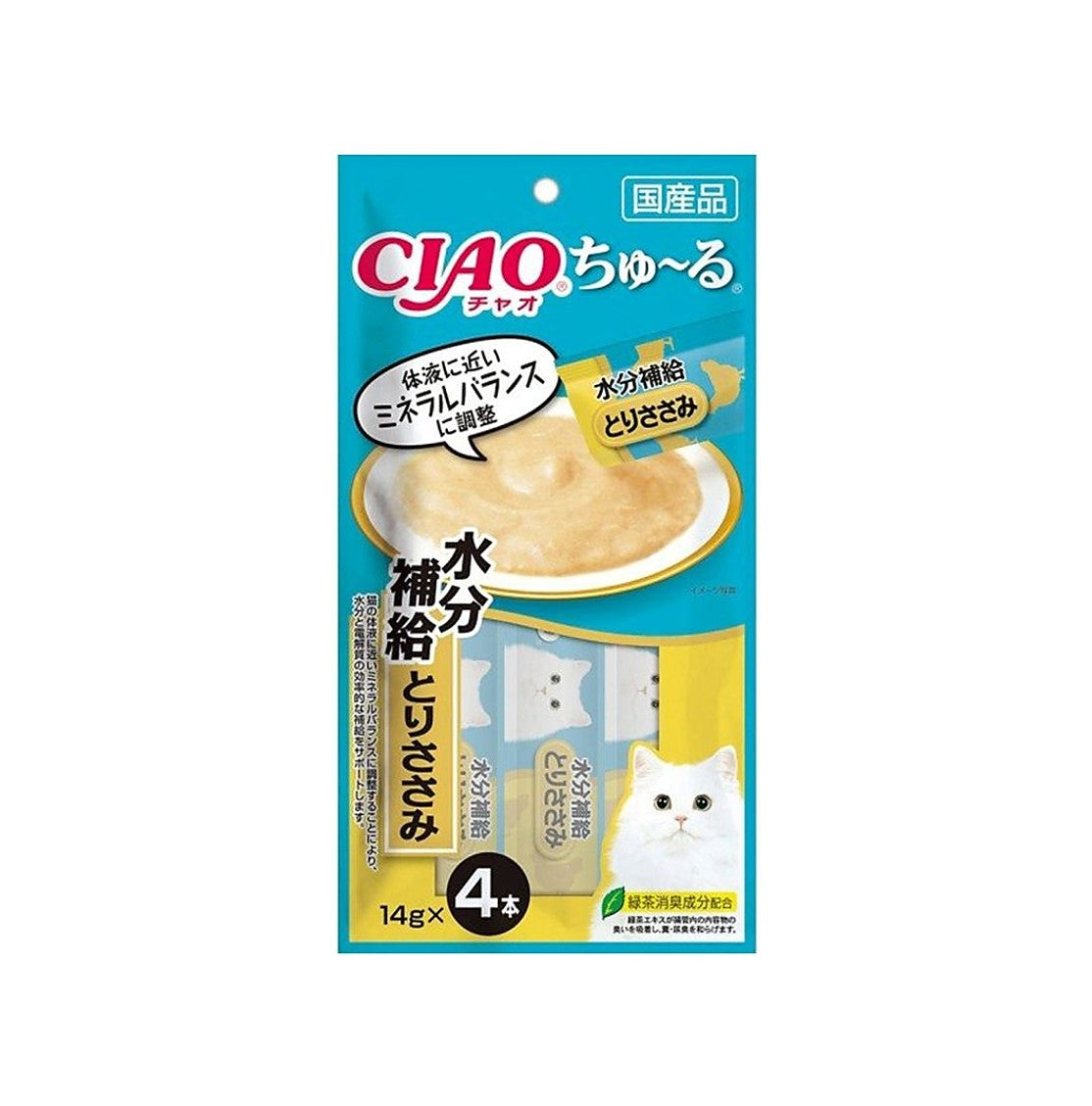CIAO 貓零食 日本肉泥(SC-180) - 水分補給 雞肉醬 14g x 4條裝