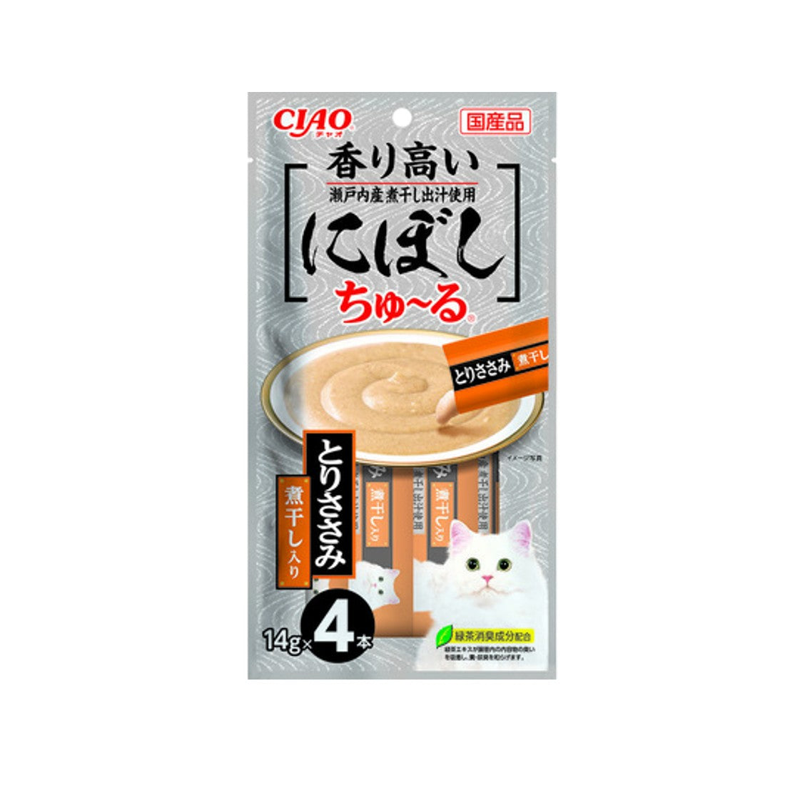 CIAO 貓零食 日本肉泥(SC-377) - 雞肉 乾沙丁魚口味 14gx4條裝