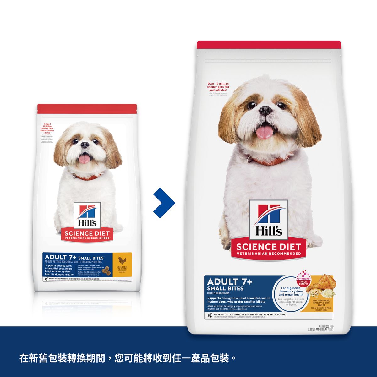 高齡犬 7+ 日常系列 細粒 狗乾糧 2公斤(包裝隨機提供) 10334HG