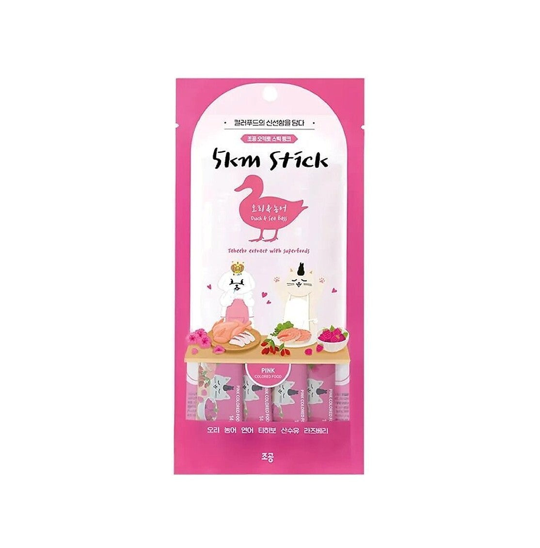 5km Stick 消炎抗氧化【粉紅鴨肉配方】營養蔬果貓狗肉泥 14克 x4