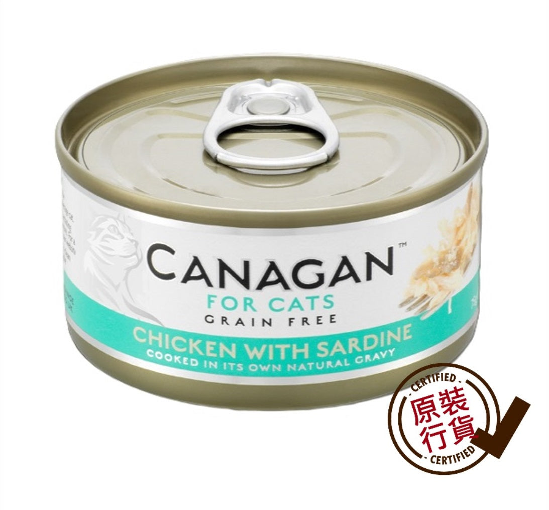 Canagan Cat Canned Wet Food Chicken + Sardine Formula 75g #WD75