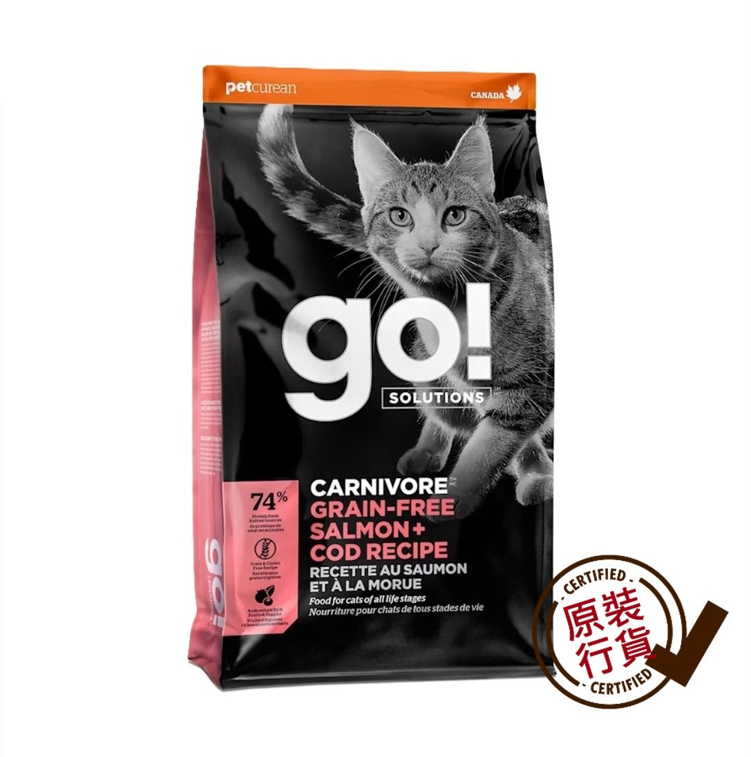 GO! SOLUTIONS Carnivore Salmon + Cod Recipe Grain-Free All Life Stages Cat Food 16lb