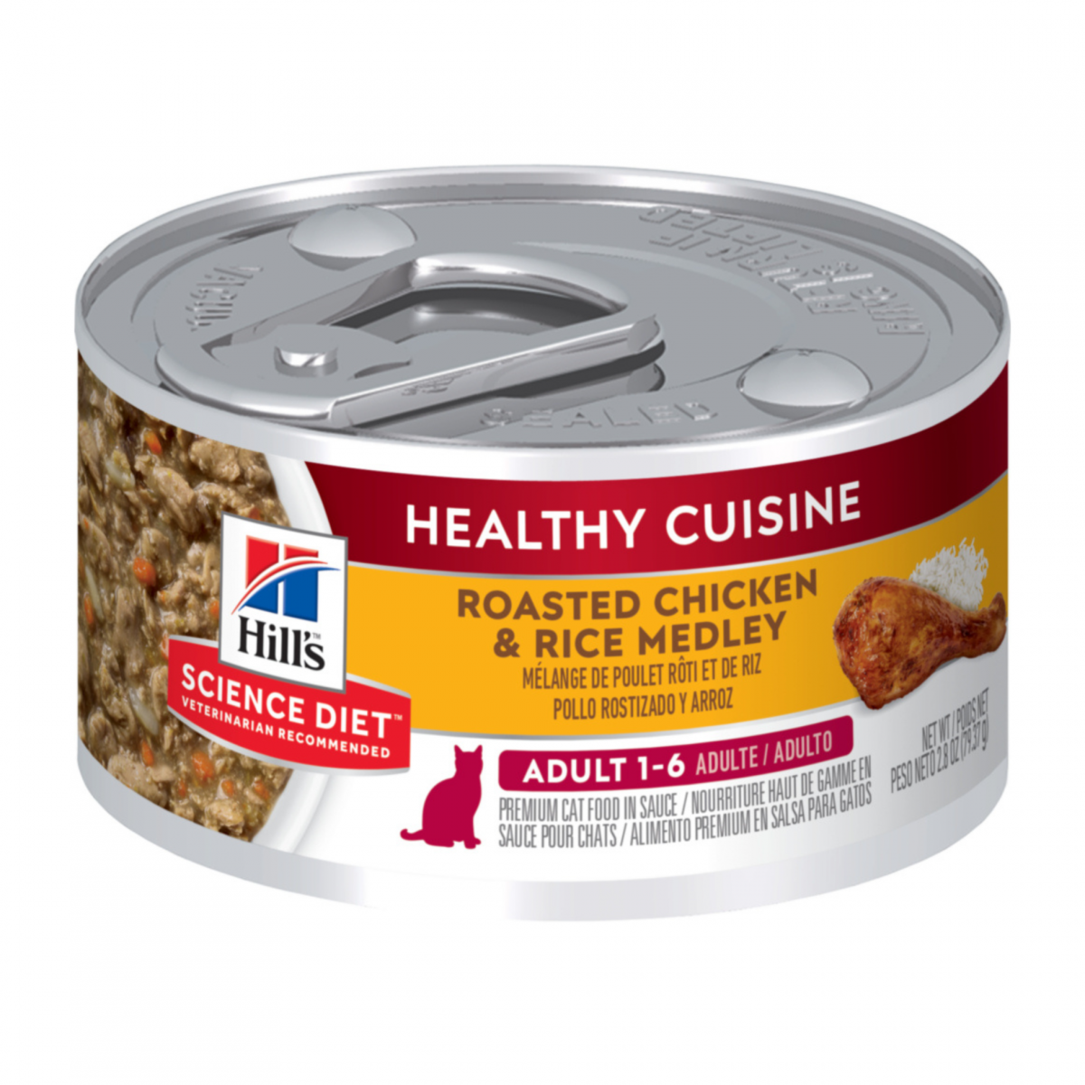 Hills Adult Cat 1-6 Healthy Cuisine Chicken & Rice Entrée Canned Food 2.8oz