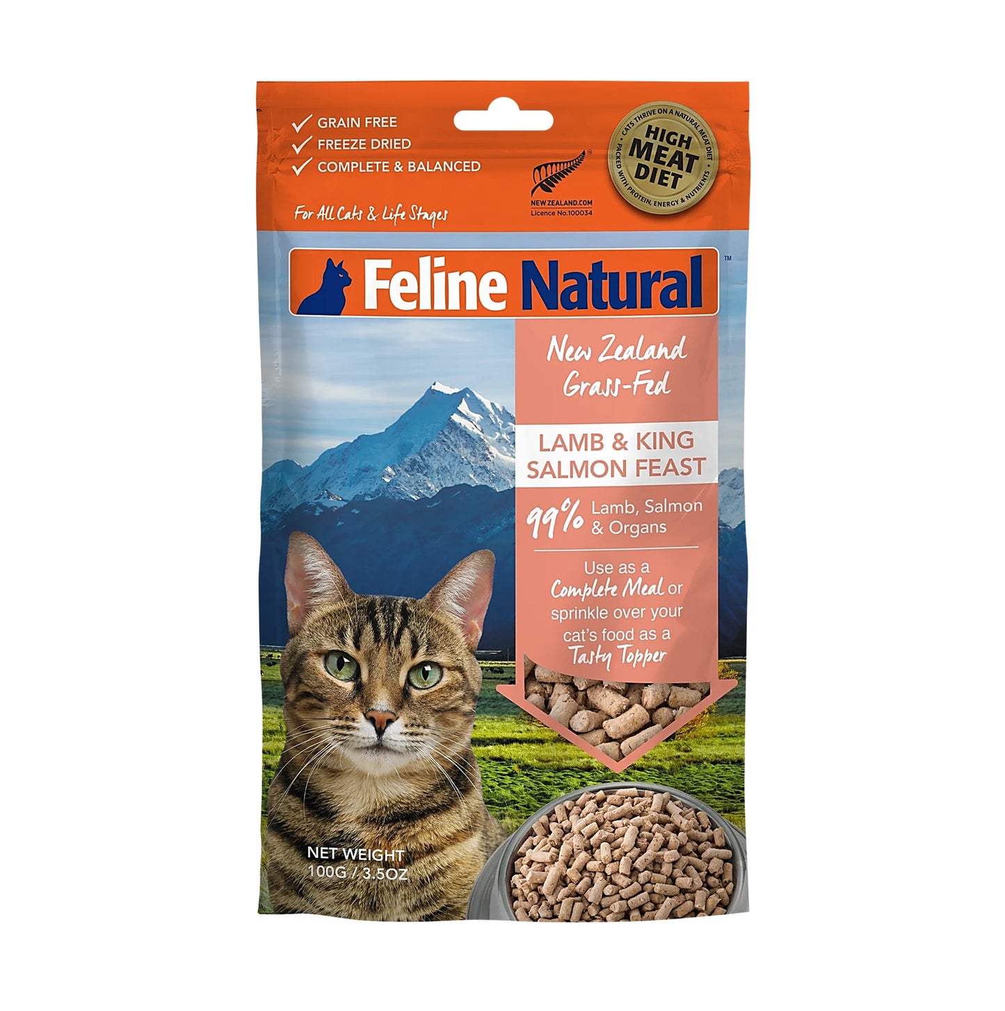 Feline Natural 凍乾貓糧 羊肉三文魚盛宴 100g