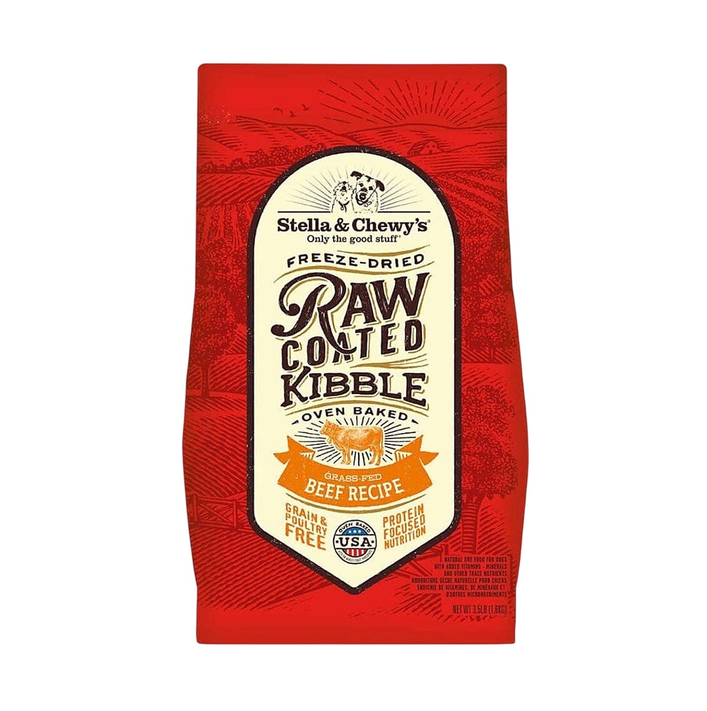 Stella & Chewy's Raw Coated Baked Kibble Beef Recipe Dog Dry Food 3.5lb SCRC001