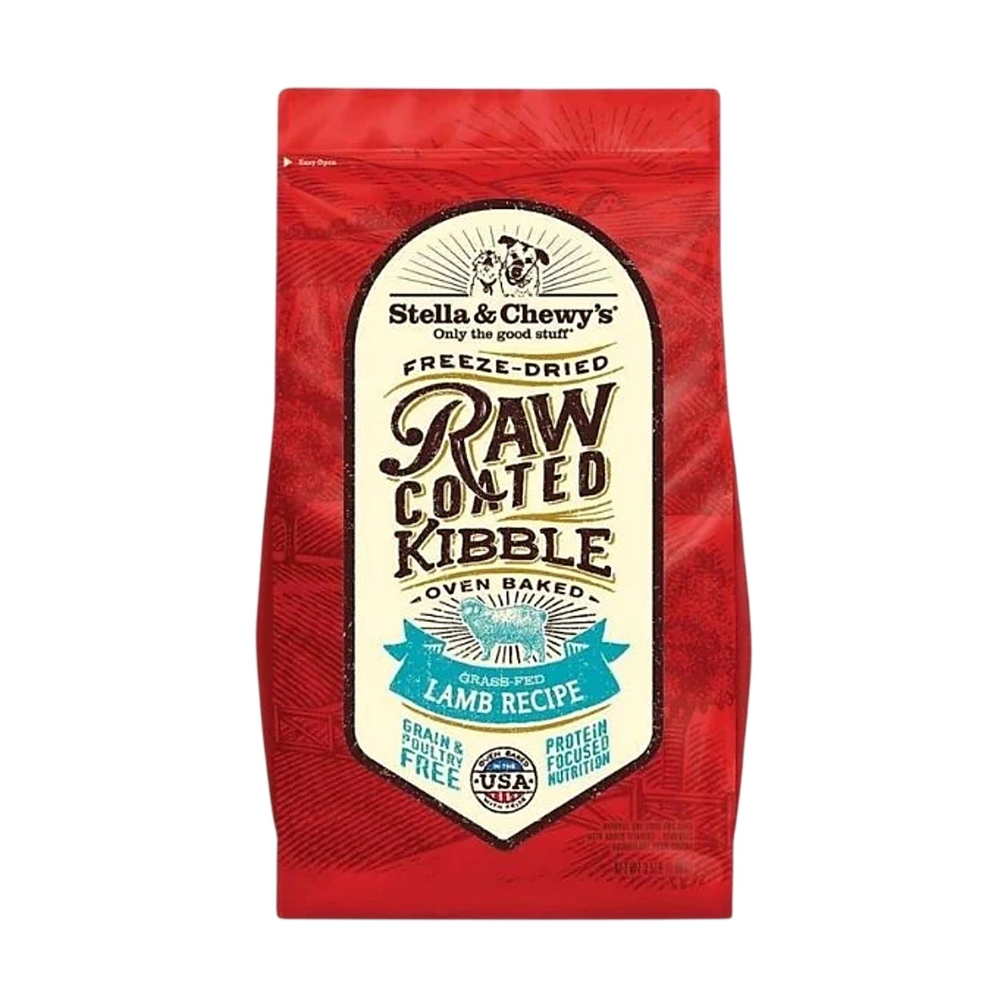 Stella & Chewy's Raw Coated Baked Kibble Lamb Recipe Dog Dry Food 22lb SCRC014