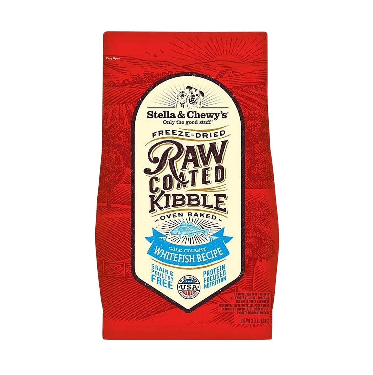 Stella & Chewy's Raw Coated Baked Kibble Whitefish Recipe Dog Dry Food 3.5lb SCRC009