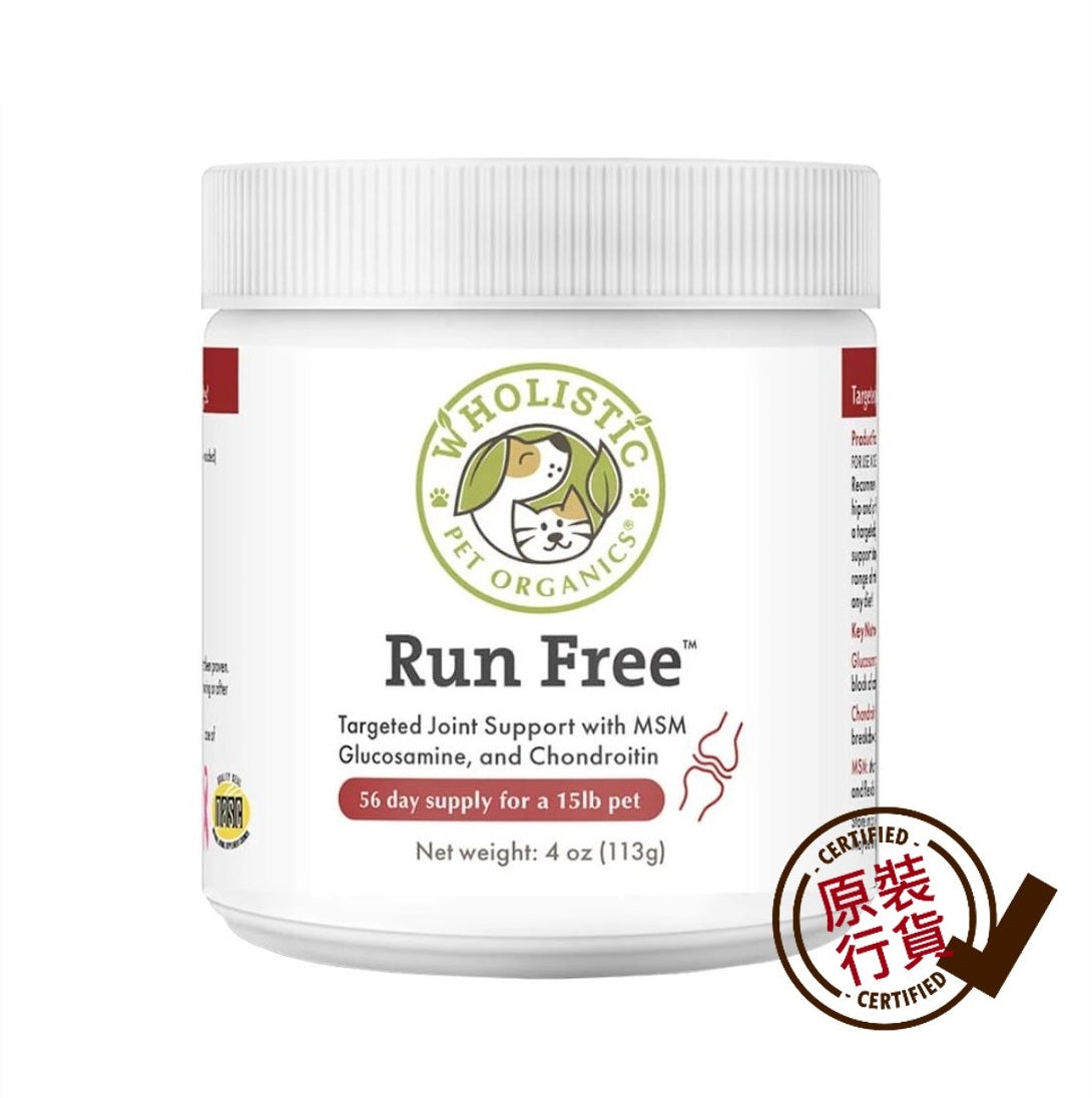 WHOLISTIC Run Free Joint Supplement for Cats and Dogs 4oz 113g