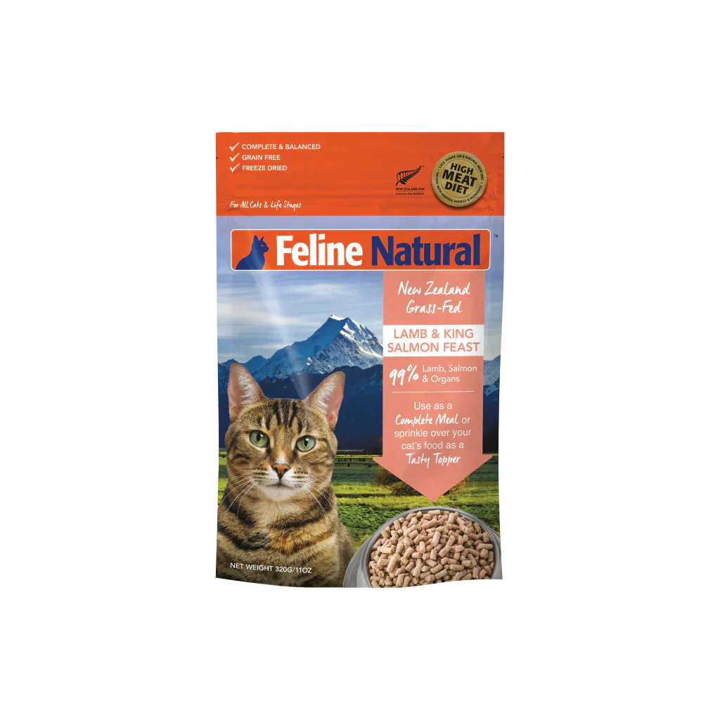 Feline Natural F9 Freeze Dried Cat Food Lamb and Salmon Feast 320g
