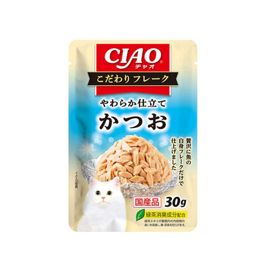 CIAO 日本貓濕糧(IC-508) - 極致薄片餐包- 鰹魚片 30g