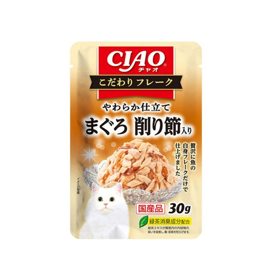 CIAO 日本貓濕糧(IC-509) - 極致薄片餐包- 吞拿魚片 & 鰹魚片 30g
