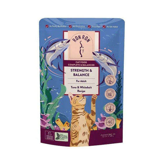 RON RON 成貓 力量與平衡配方 吞拿魚和銀魚貓濕糧 75克