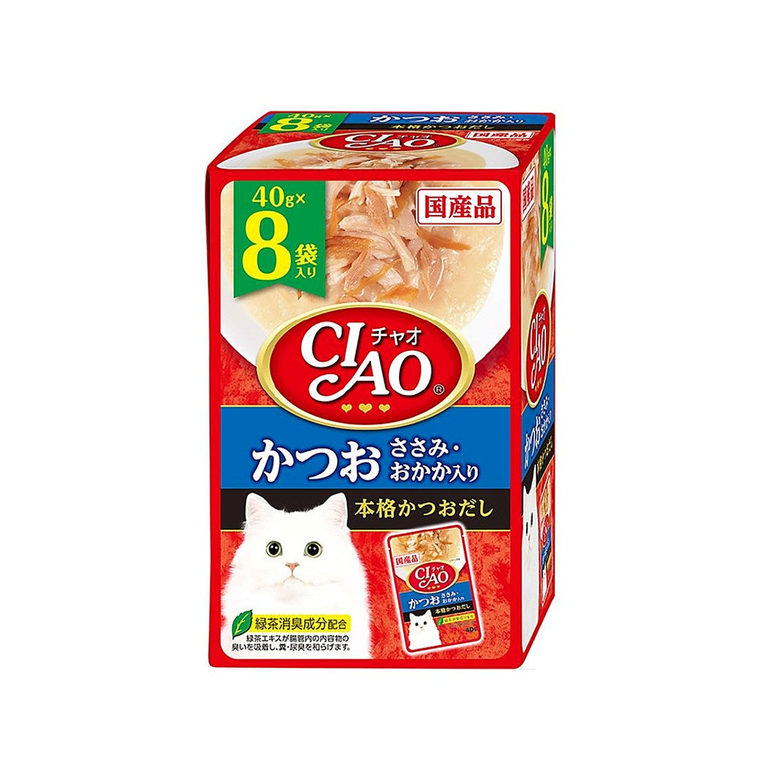 CIAO IC-384 貓濕糧 鰹魚 雞肉 鰹魚節味口味 PARTY 40g x 8