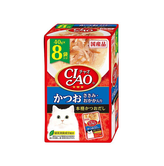 CIAO IC-384 貓濕糧 鰹魚 雞肉 鰹魚節味口味 PARTY 40g x 8