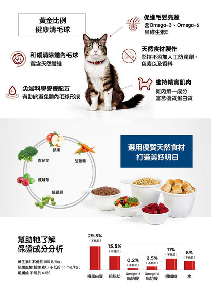 Hills 成貓 1-6 去毛球配方 貓乾糧 3.5磅 7156