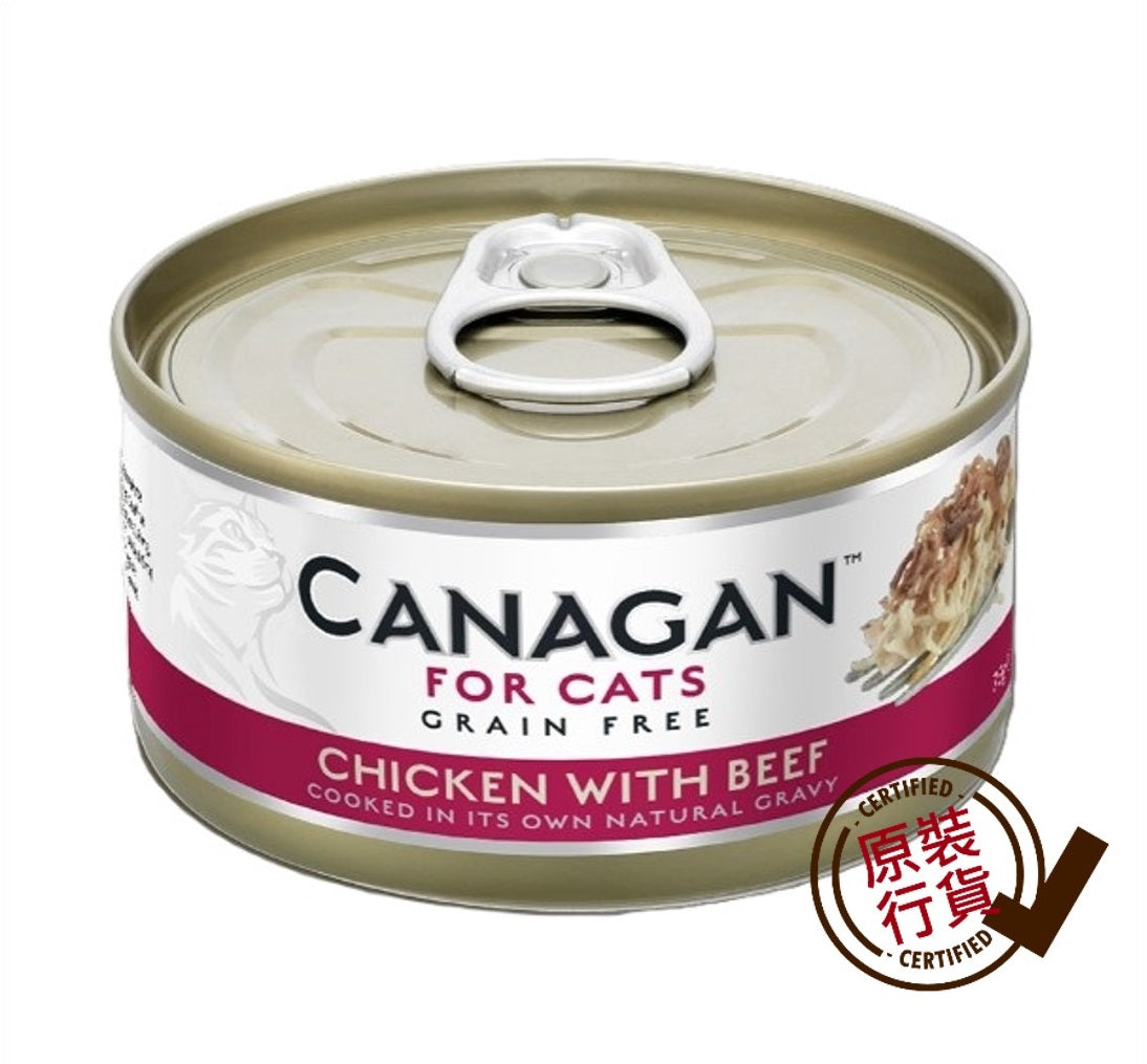 Canagan - 雞肉伴牛肉 貓罐頭濕糧 75克 #WE75