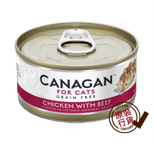 Canagan - 雞肉伴牛肉 貓罐頭濕糧 75克 #WE75