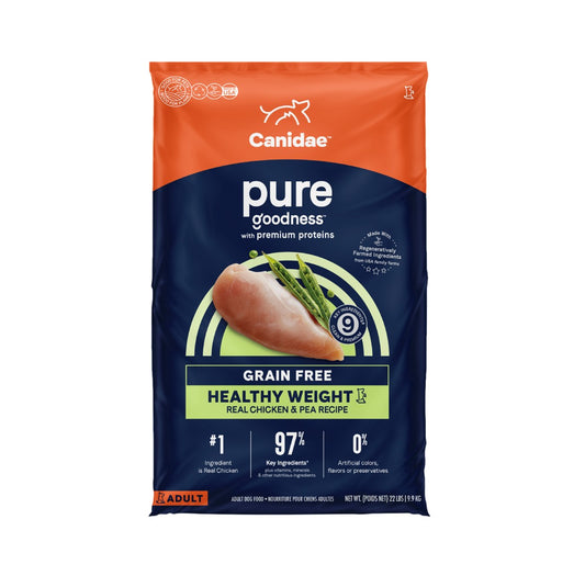CANIDAE PURE 無穀物成犬乾糧 健康體重 雞肉和豌豆 9.9公斤 (22磅)