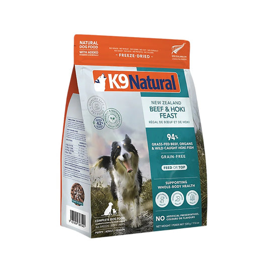 K9 Natural 凍乾狗糧 牛肉藍尖尾鱈魚盛宴500克
