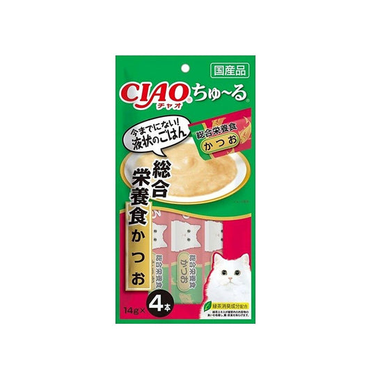 CIAO 貓零食 日本肉泥(SC-158) - 鰹魚醬 (綜合營養) 14g x 4條裝