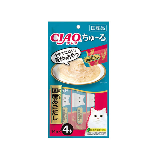 CIAO 貓零食 日本肉泥(SC-178) - 吞拿魚&國產飛魚醬 14gx4條裝