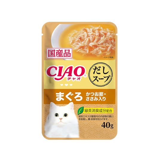 INABA〈CIAO〉日本貓濕糧 吞拿魚 + 鰹魚 + 雞肉味 + 鰹魚湯底配方 40g #IC-216