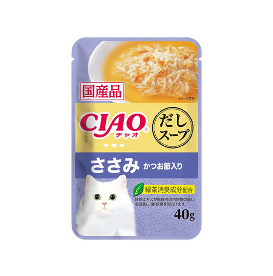 INABA〈CIAO〉日本貓濕糧 雞肉 + 木魚片味 + 鰹魚湯底配方 40g #IC-217