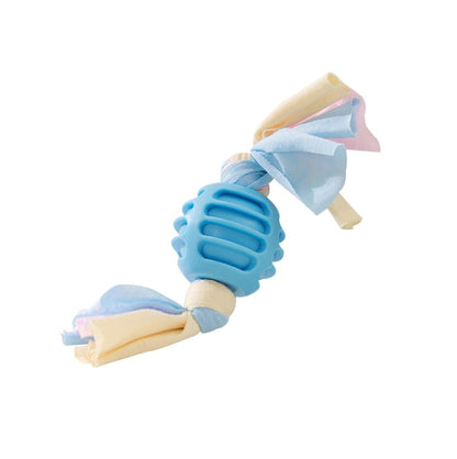 Hipidog TPR糖果小狗狗玩具 磨牙耐咬 可水洗潔牙橡膠用品 藍色凹凸球布條