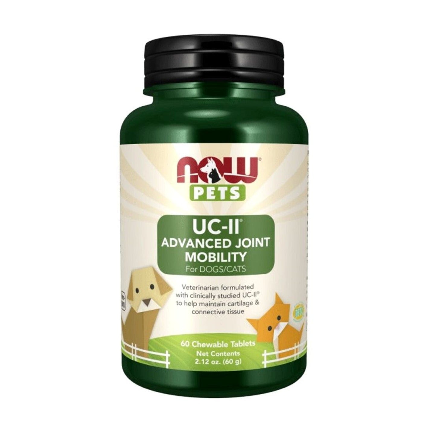 NOW Foods UC-II® 狗和貓高級關節活動能力 - 60 粒咀嚼片 [原裝平行進口]
