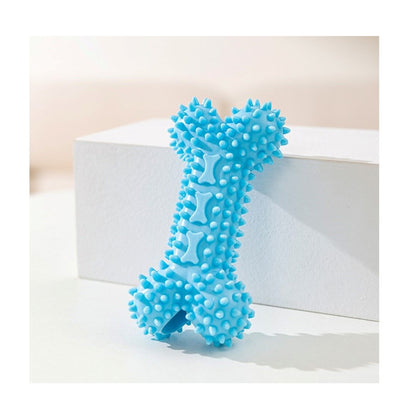 Hipidog TPR糖果小狗狗玩具 磨牙耐咬 可水洗潔牙橡膠用品 藍色帶刺骨頭