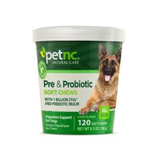 petnc NATURAL CARE 毛孩狗狗益生元益生菌120粒咀嚼粒 所有狗狗 肝口味 180克 [平行進口]