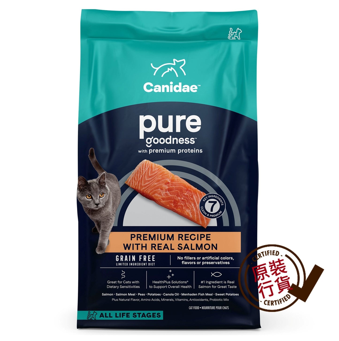 PURE 貓糧 無穀物三文魚全貓配方 4.5KG(10磅)