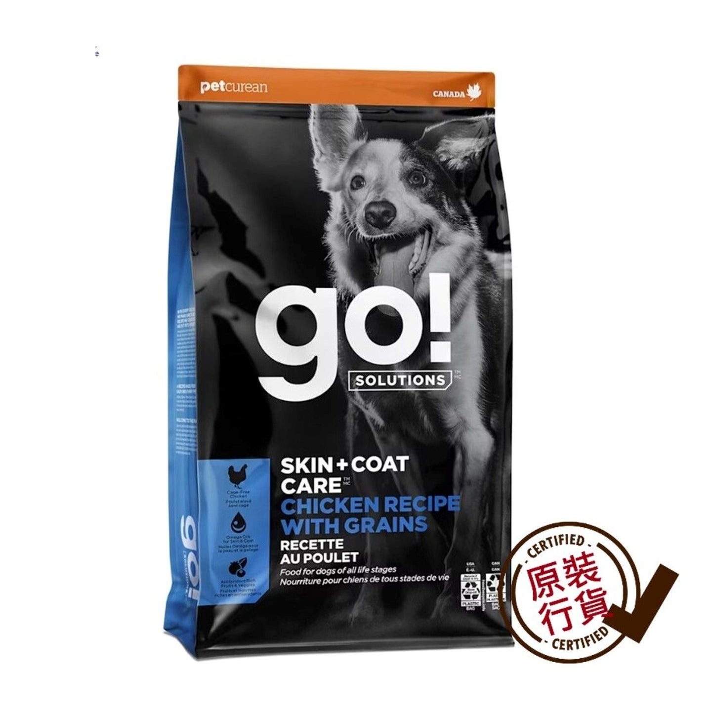 GO! SOLUTIONS 護膚美毛系列 雞肉穀物配方 全犬乾糧 22磅
