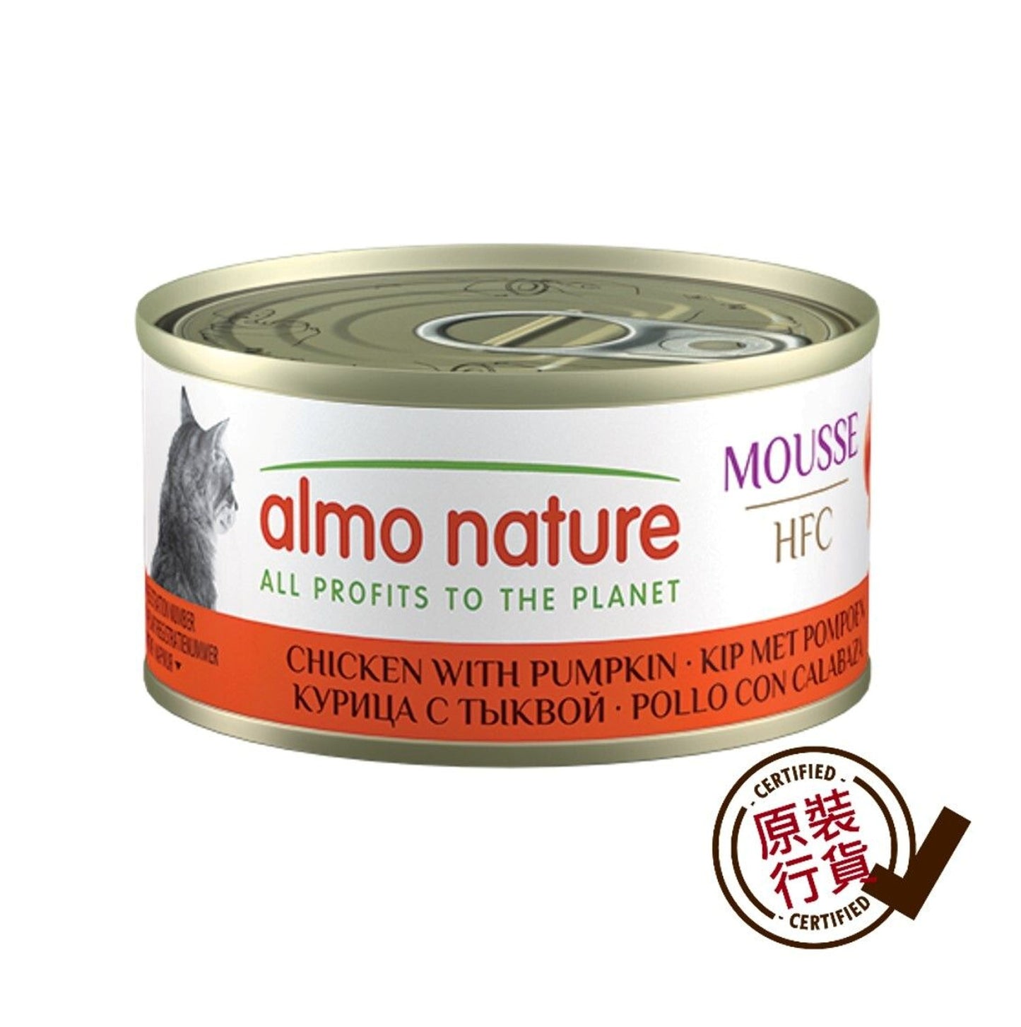 almo nature HFC 慕斯 南瓜與雞肉 貓罐頭 70克 #9440