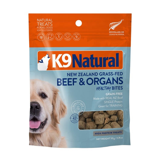 K9 Natural - 冷凍脫水牛肉&牛內臟狗小食 50g (包裝隨機提供)