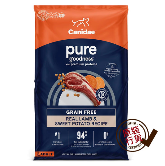PURE 成犬乾糧 - 無穀物羊肉和甜薯 1.8KG(4磅)