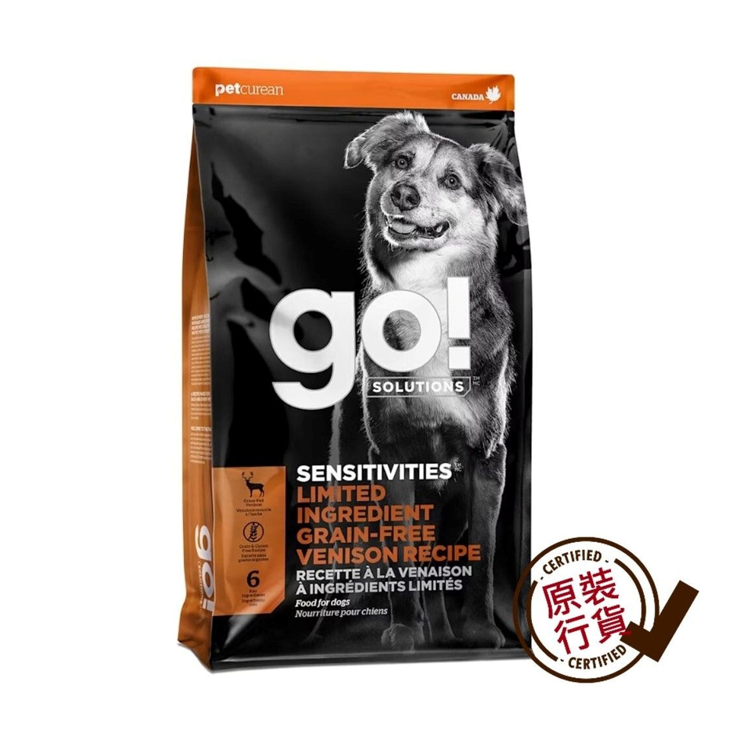 GO! SOLUTIONS 低敏美毛系列 無穀物 鹿肉配方 全犬乾糧 22磅