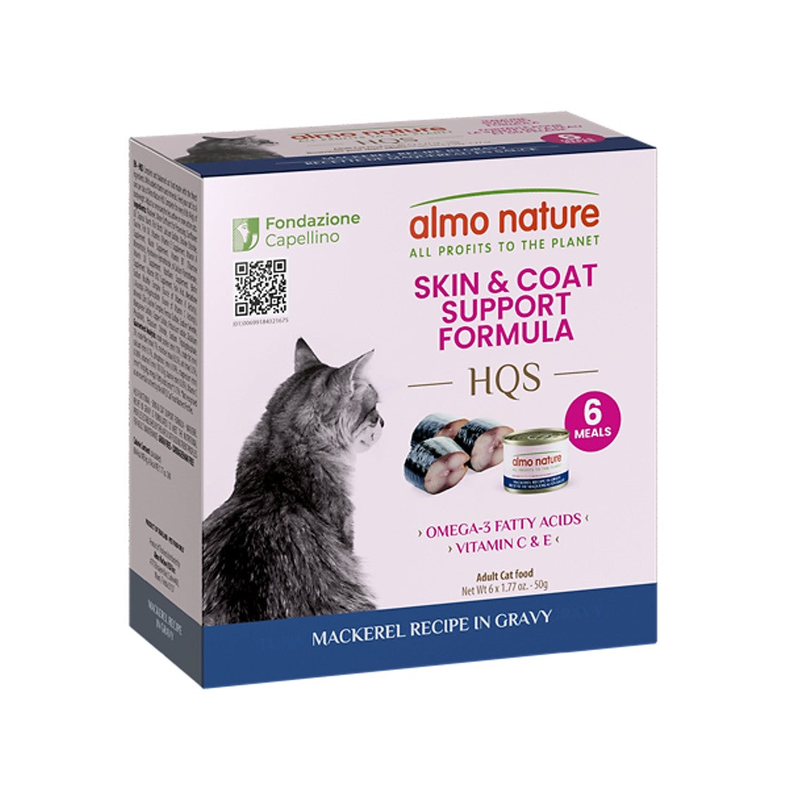 almo nature 貓罐頭套裝-皮膚和毛髮滋養配方 鯖魚肉汁 50克 x6罐