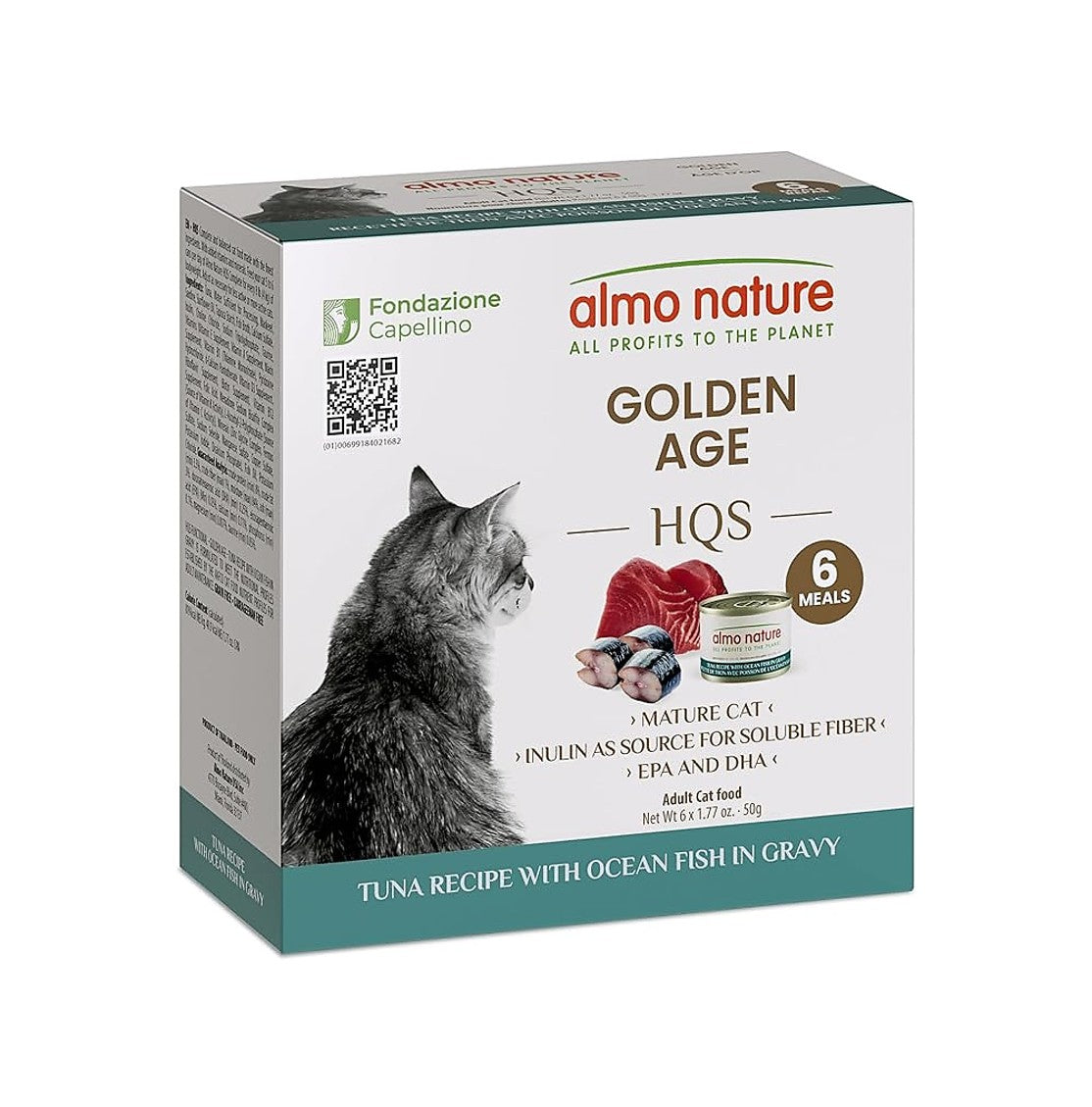 almo nature  貓罐頭套裝-黃金年齡支持配方 吞拿海魚肉汁 50克 x6罐