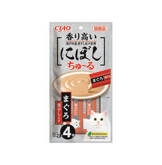 CIAO 貓零食 日本肉泥(SC-375) - 吞拿魚 乾沙丁魚口味 14gx4條裝