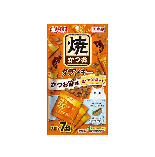 CIAO 貓零食(P-214) 燒鰹魚脆貓餅 鰹魚節味 6g x7包