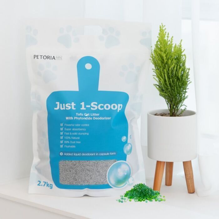 Petoria Just 1-Scoop 抗菌活性炭豆腐貓砂 1.5mm幼砂 2.7Kg