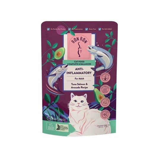 RON RON 成貓 抗發炎配方 吞拿魚三文魚牛油果貓濕糧 75克