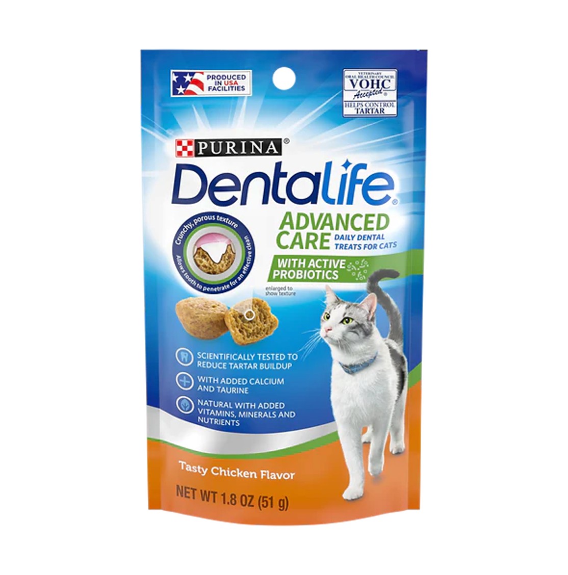 PURINA DentaLife 貓用潔齒零食 高效潔齒餅 雞肉味 (51克)