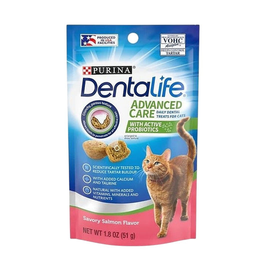PURINA DentaLife 貓用潔齒零食 高效潔齒餅 三文魚味 (51克)