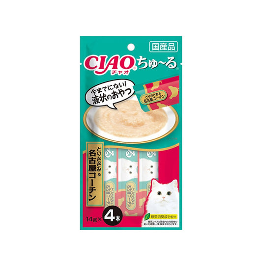 CIAO 貓零食 日本肉泥(SC-248) - 雞肉+名古屋雞肉醬 14gx4條裝