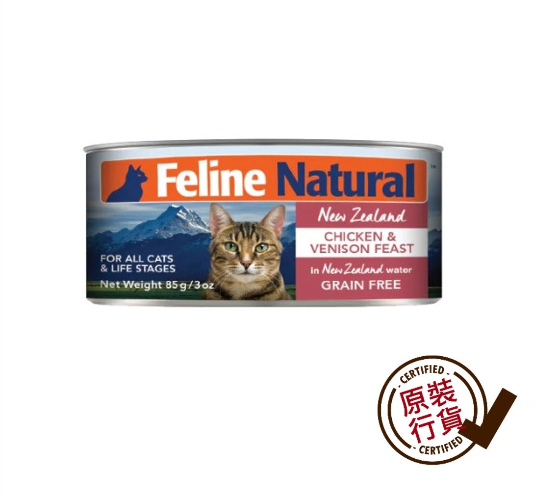 Feline Natural 雞肉及鹿肉盛宴主食貓罐頭85克