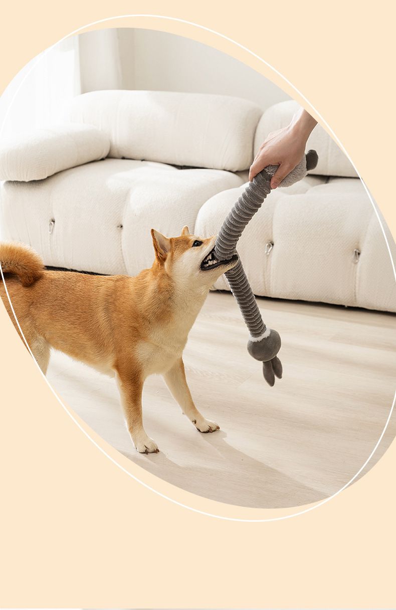 Hipidog 毛絨發聲玩具 貓咪狗狗互動寵物玩具 邁洛灰兔子