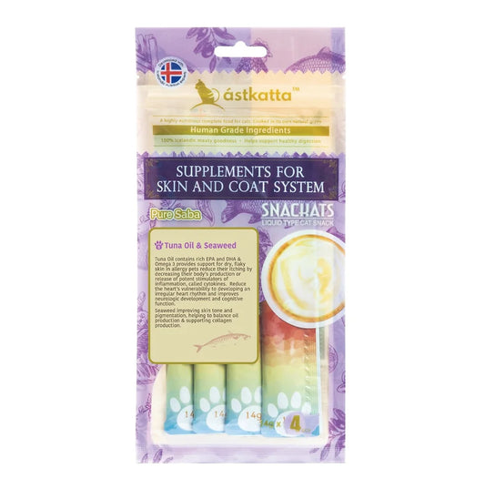 ASTKATTA Skin & Coat Series Nutritional Puree Wild Mackerel Pompano Formula 14g x4