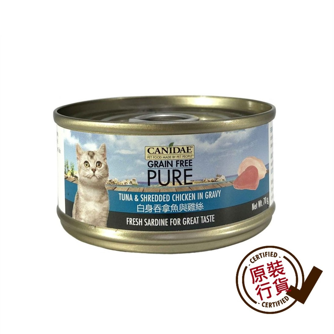 CANIDAE - Grain-Free Wet Cat Food - White Tuna & Shredded Chicken in Broth 70g #6195  
